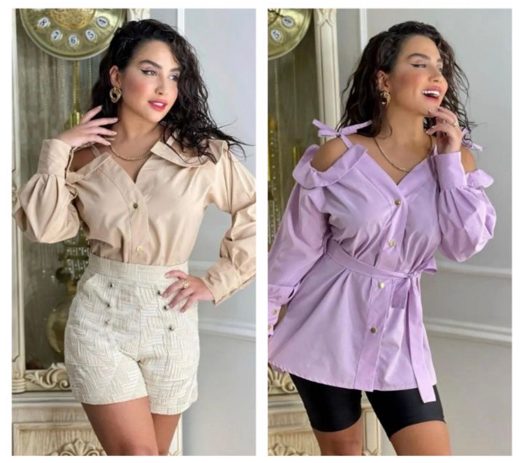 شوميز مجلسی پپلین زنانه مدل آنجل
