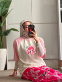 ست تیشرت پیژامه دخترانه طرح پینکی پای پونی